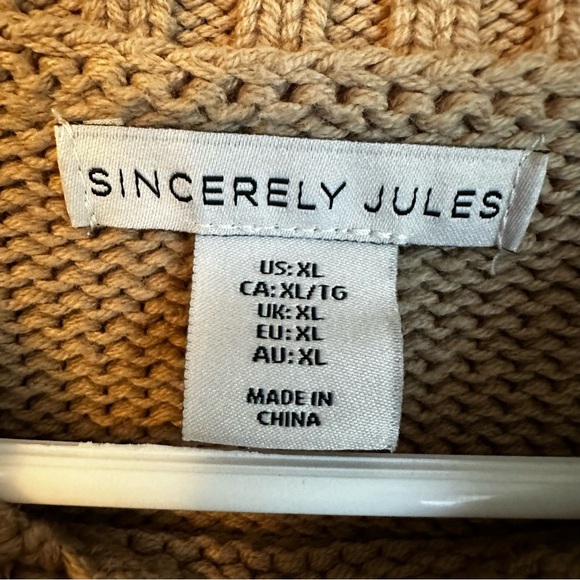 Sincerely Jules Beige Bow Crewneck Pullover Sweater XL - Picture 6 of 7